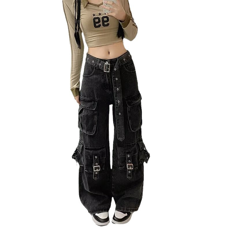 Womens Straight-leg Wide-leg Casual Pants