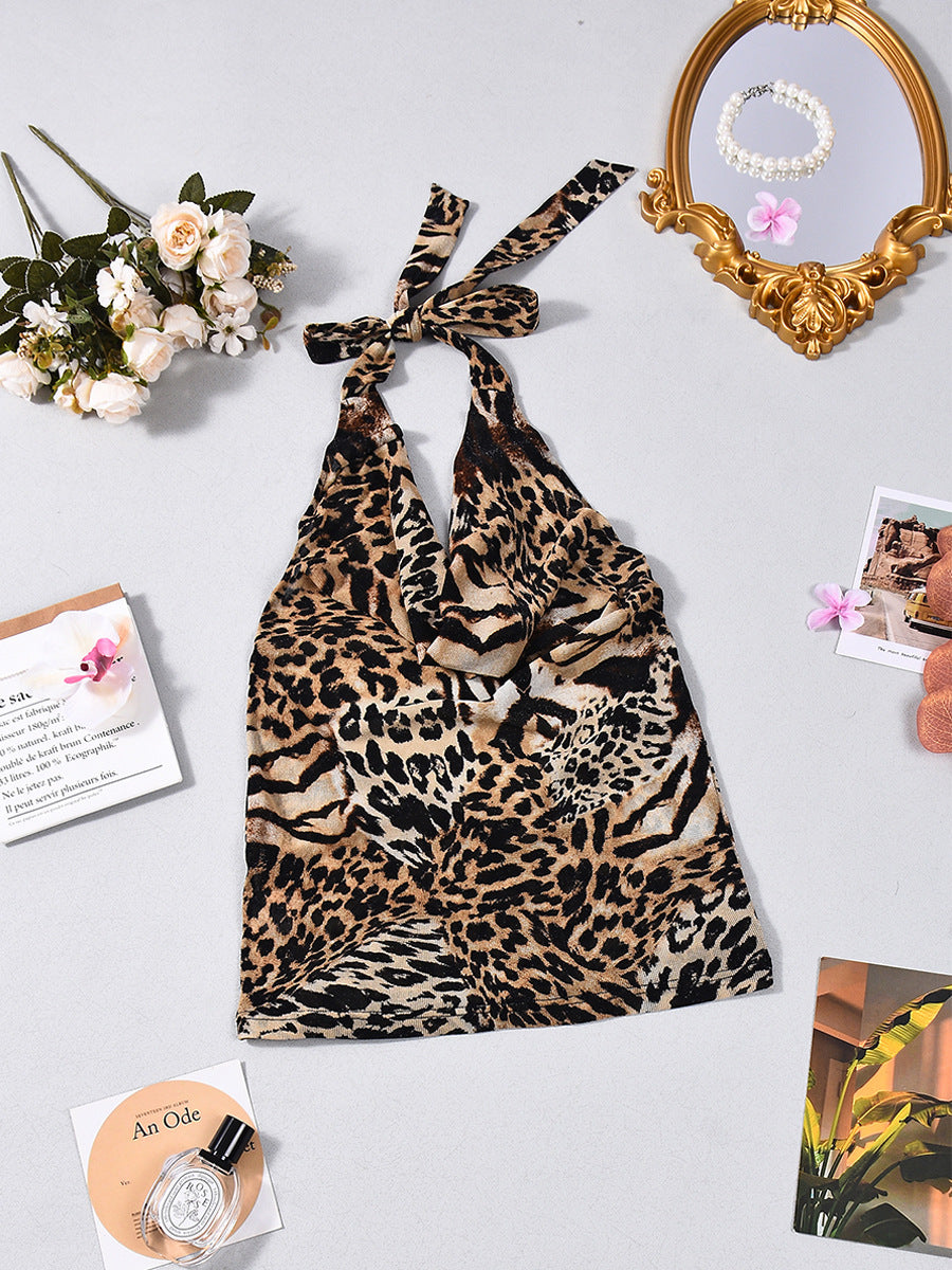 Back-cross Strap Design Backless Halter Vest