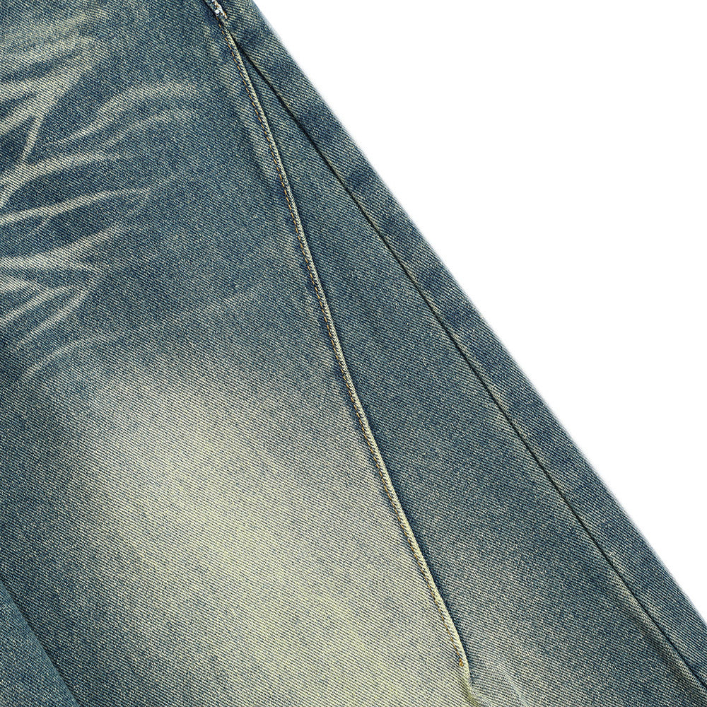 Washed Denim Loose Trousers For Men