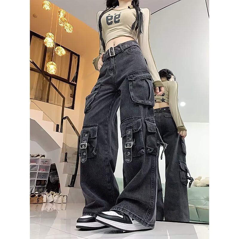 Womens Straight-leg Wide-leg Casual Pants