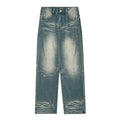 Washed Denim Loose Trousers For Men