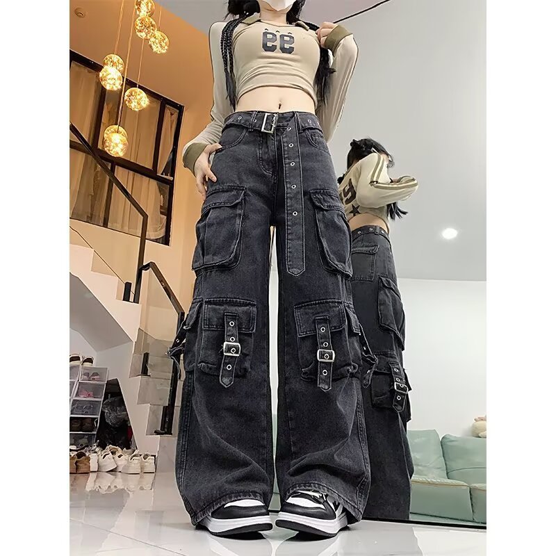 Womens Straight-leg Wide-leg Casual Pants