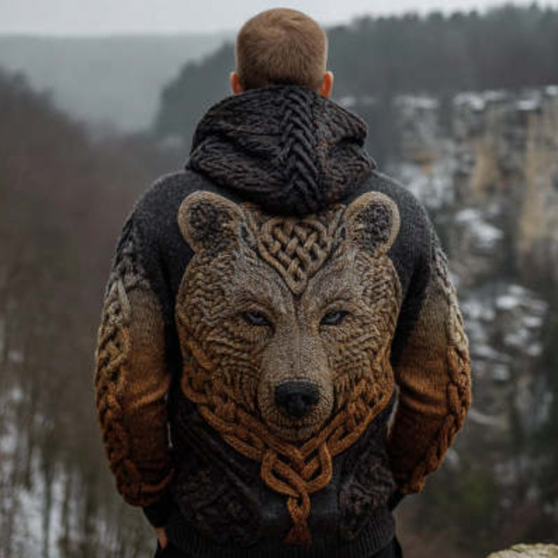 Mens Casual Printed Hoodie With No Pockets